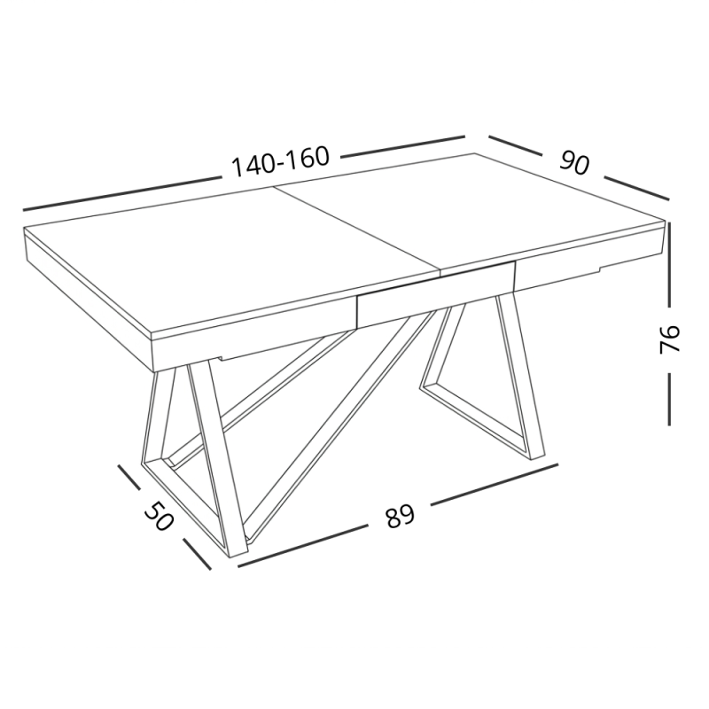 Mesa Decor 140X90 Extensible Roble White Coast